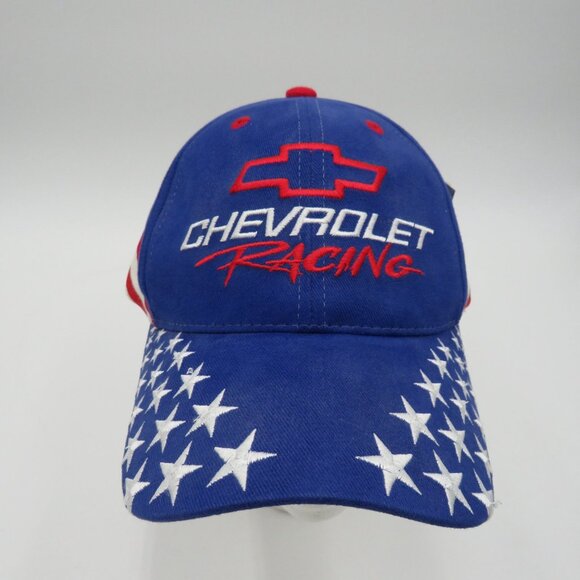 Chevrolet Racing Hat CFS Nascar Strapback Blue Red White Stars Adjustable New - Picture 2 of 9